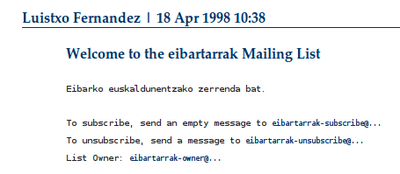 Eibartarrak posta-zerrendak 15 urte bete ditu