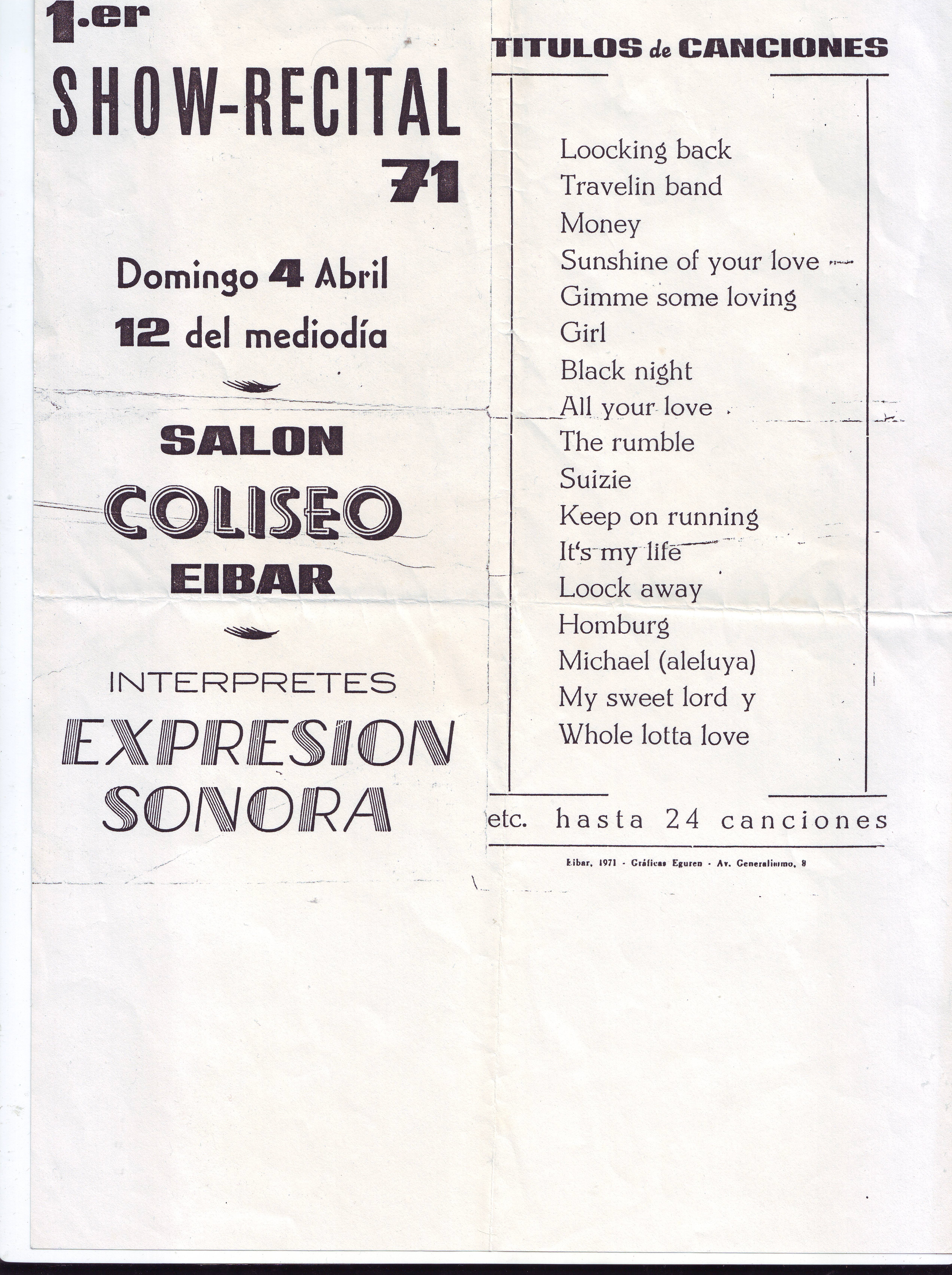 1971 Expresión Sonora Repertorio Coliseo