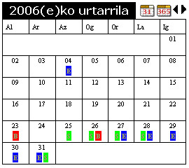 Zope-rako DTML Calendar Tag produktua, euskaraz