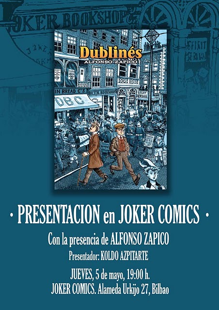 Alfonso Zapicok "Dublinés" bere albuma aurkeztuko du Bilboko Joker komikidendan