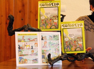 Anjel Lertxundi eta Antton Olariagak "Tumatxa" komikia egin dute