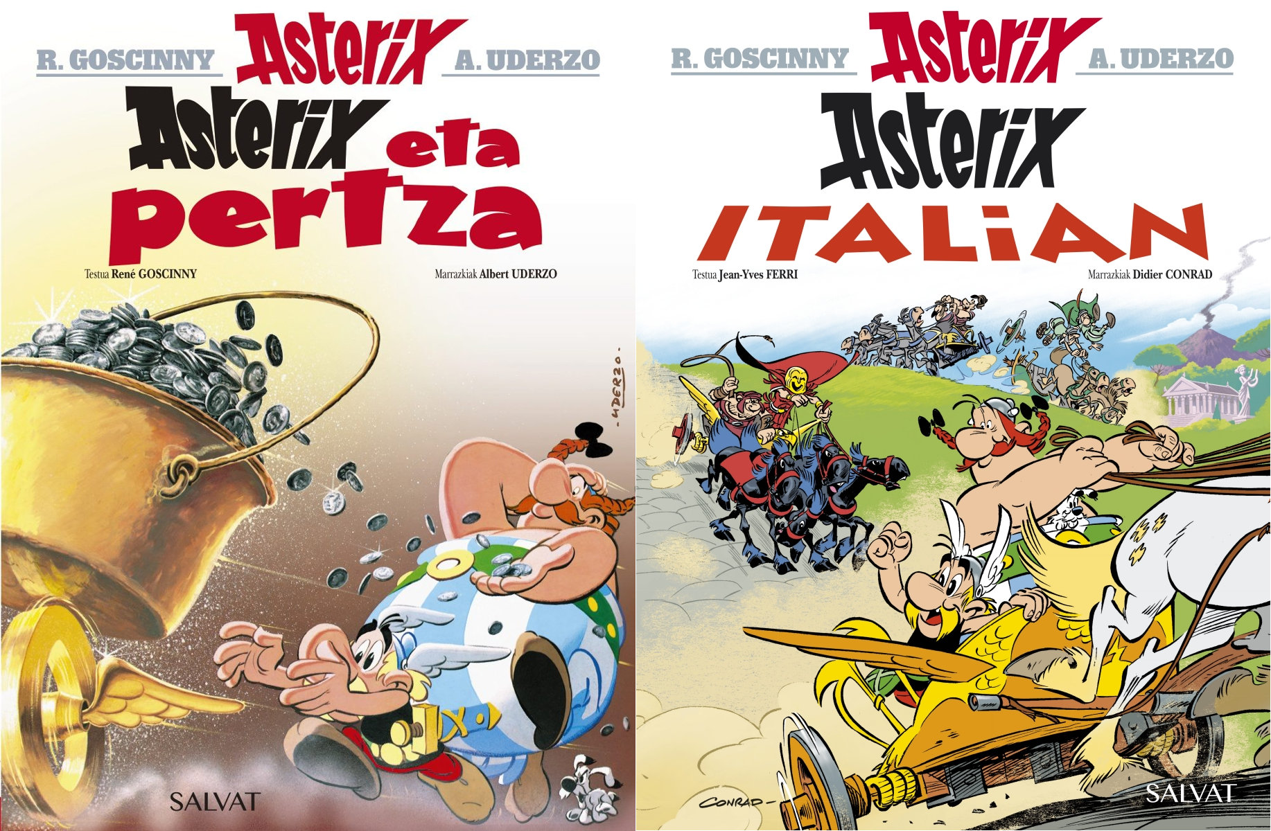 Asterixen abenturen bi album berri: "Asterix eta pertza" eta "Asterix Italian"