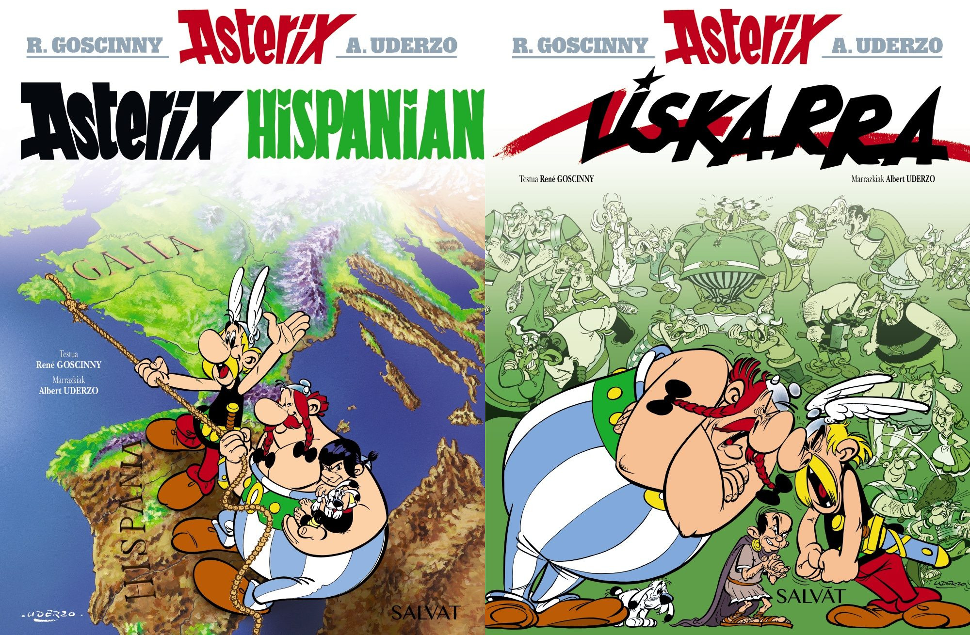 Asterixen beste bi abentura klasiko euskaraz: Hispanian eta Liskarra