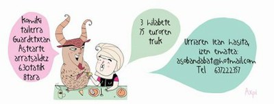 Donostiako Guardetxean komiki tailerra, astean behin, hiruhilabeteko honetan