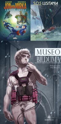 "Jon eta Mirka", "SOS Lusitania" eta "Museo bilduma", euskarazko komiki berriak "Jon eta Mirka", "SOS Lusitania" eta "Museo bilduma", euskarazko komiki berriak
