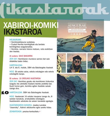 Xabiroi komiki-ikastaroak ikastolentzat