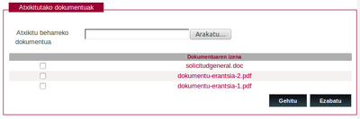 Gehitu dokumentuak Gehitu dokumentuak