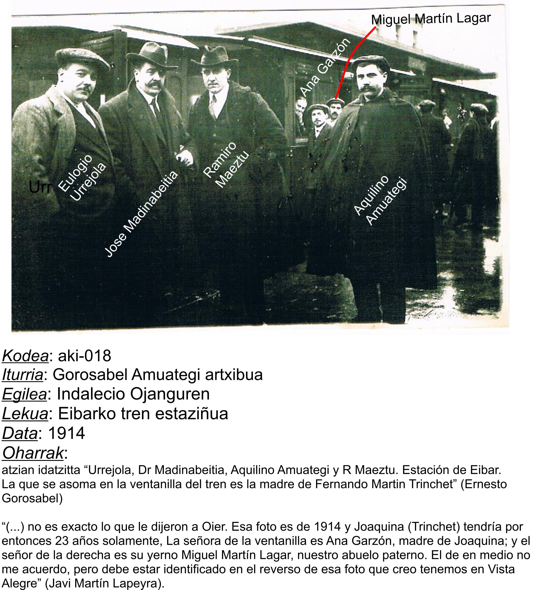 Eibarko tren estaziñua 1914