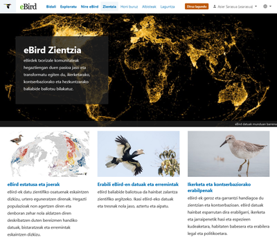 eBird aplikazioa eta webgunea euskaraz!