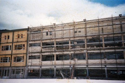 La Salleko lanak, 1996. Delichon urbicum habiak deseginda. La Salleko lanak, 1996. Delichon urbicum habiak deseginda.